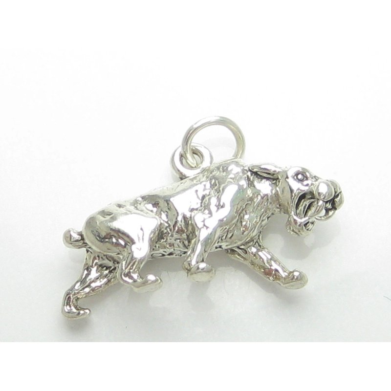 Saber Toothed Tiger Charm, Unique .925 Sterling Silver